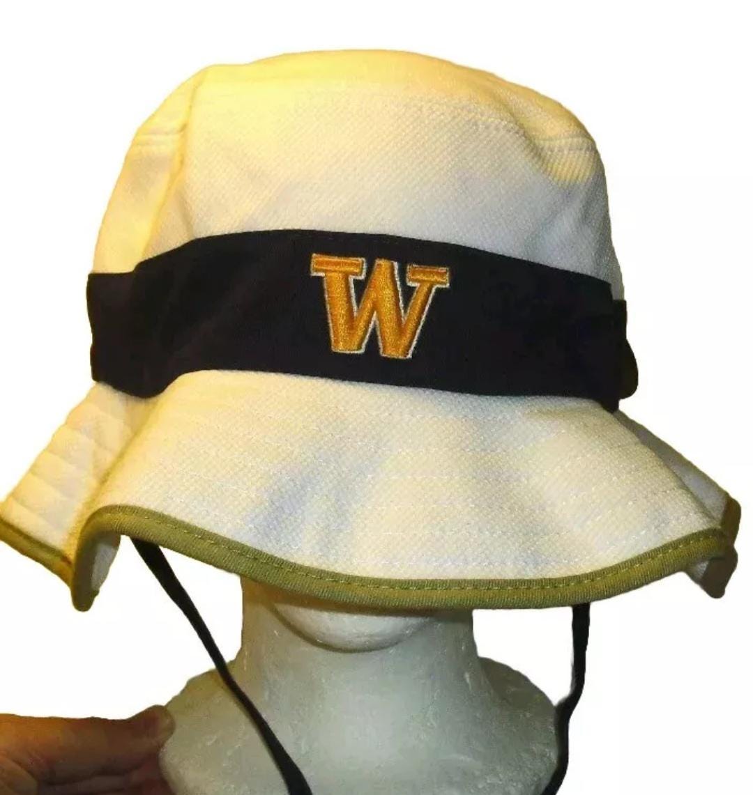 Washington Huskies Mens White Purple Bucket hat sz. Large/XL New Ncaa