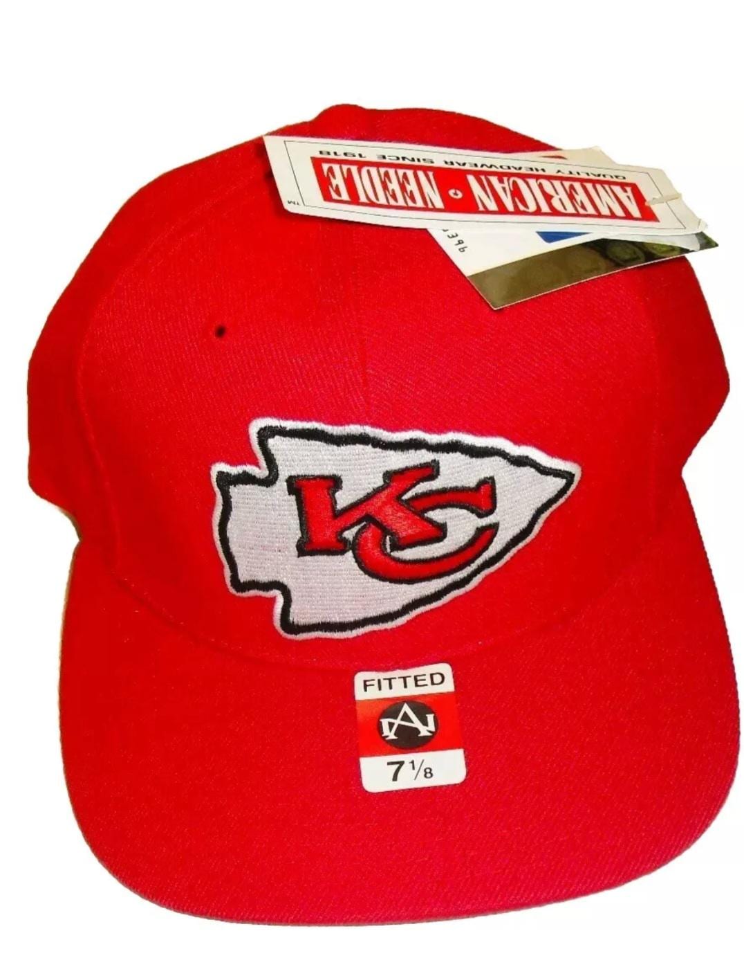 Kansas City Chiefs vintage 90s American Needle fitted hat sz. 7 1/8 New Nfl Marcus Allen Christian Okoye years