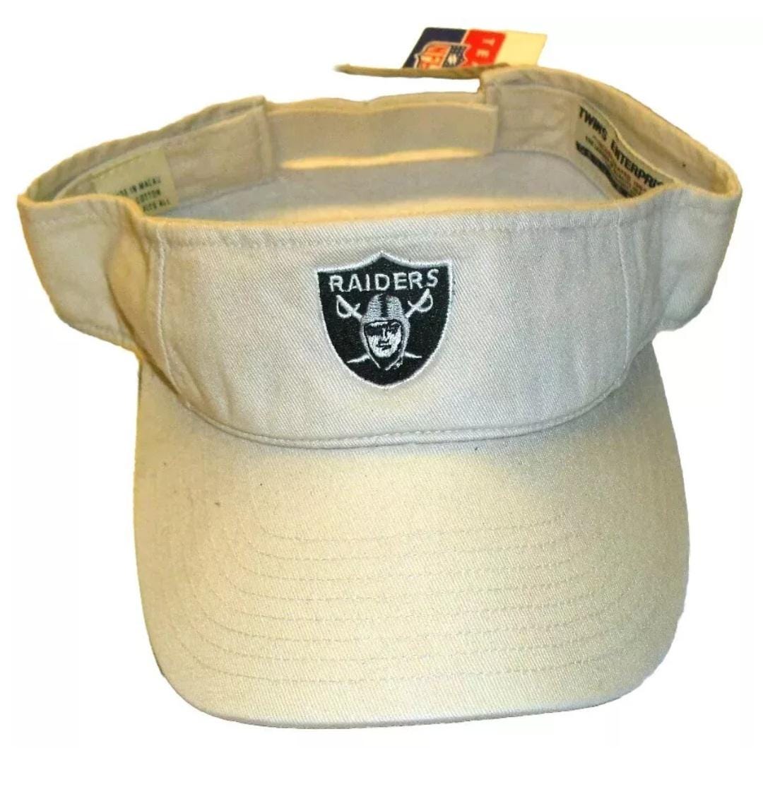 Las Vegas Oakland Raiders Mens Light Cream Color Visor Hat One Size New NFL