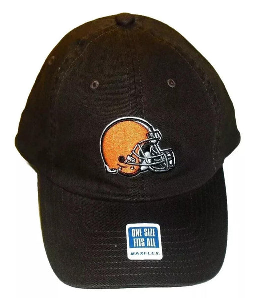 Cleveland Browns Mens Brown Stretch fit One fit hat cap New NFL Helmet Logo