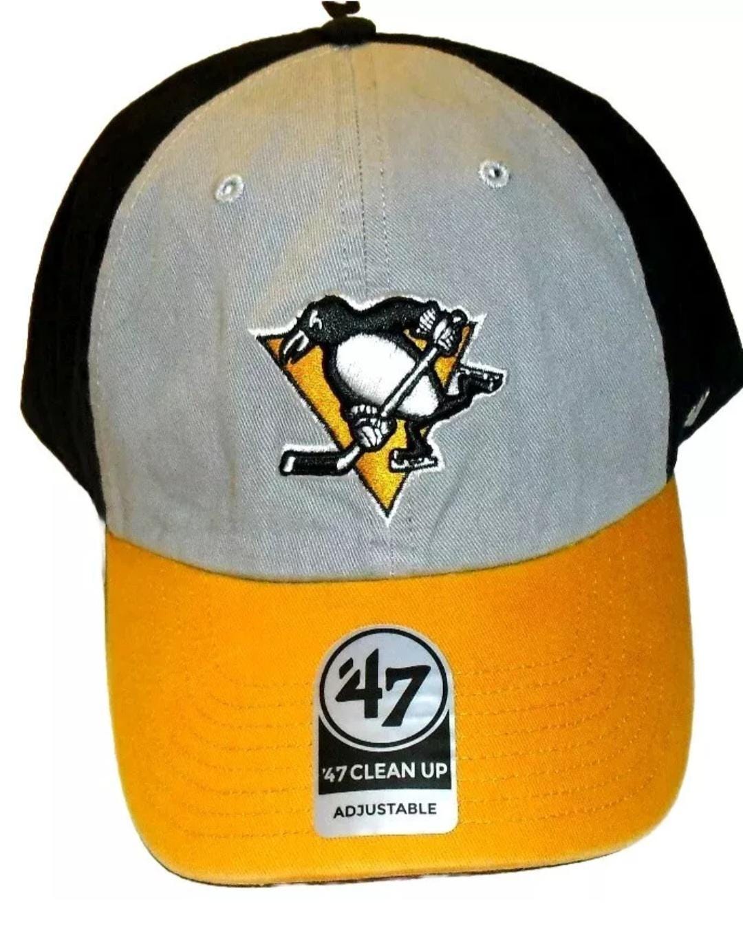 Pittsburgh Penguins 47 brand Clean Up Adult Adjustable Strapback hat New Nhl