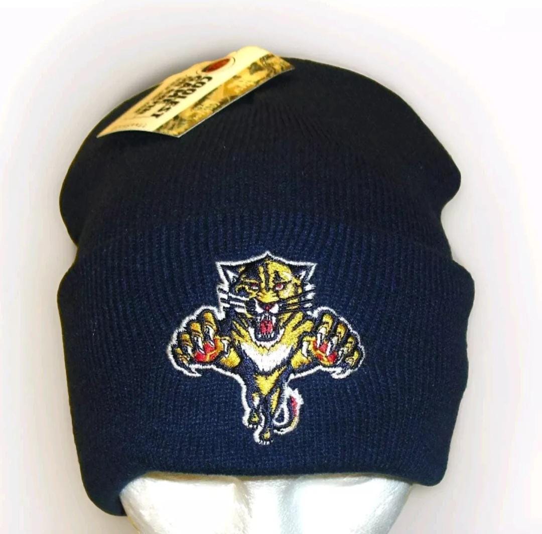 Florida Panthers Logo 7 90s Vintage Cufffed Mens Adult Beanie Winter Hat New Nhl