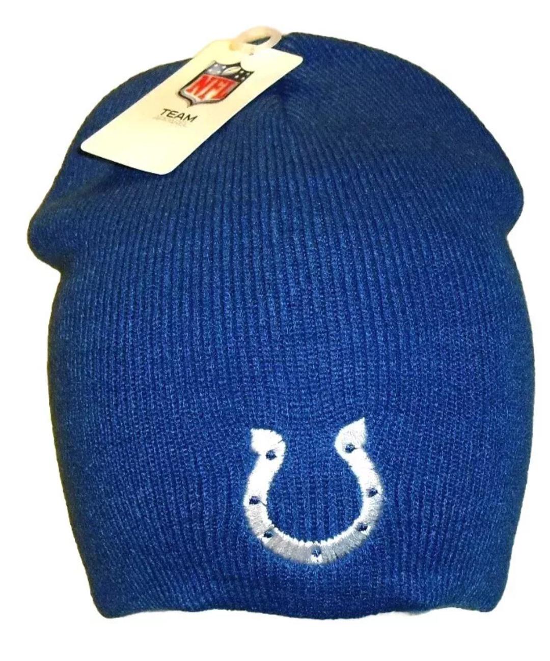 Indianapolis Colts Mens Adult Vintage Blue Beanie Winter Hat New Nfl