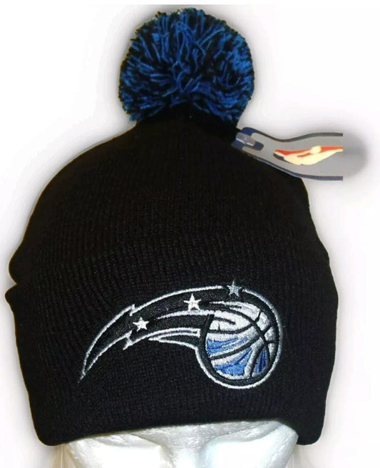 Orlando Magic Mens Adult Black Cuffed Beanie Pom Winter Hat Cap New Tags Nba