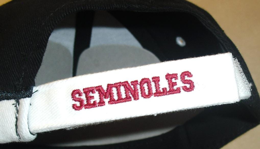 Florida State Seminoles Mens 90s Vintage Black White Strapback hat cap Ncaa New