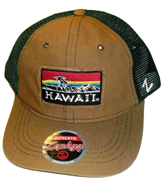 Hawaii Rainbows Zephyr Snapback hat Trucker style Mesh sides back Ncaa New