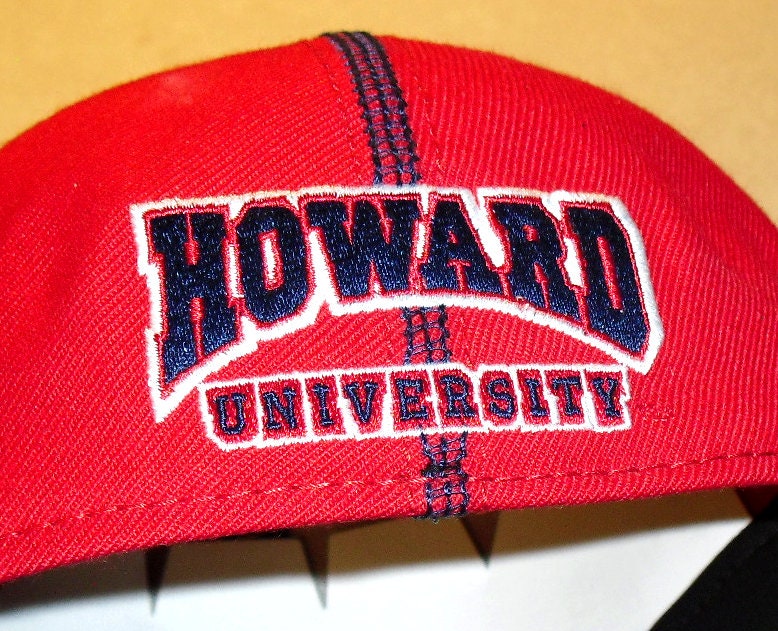 Howard University Bison Vintage 90s Mens Red Fitted hat sz 7 3/8 New Ncaa