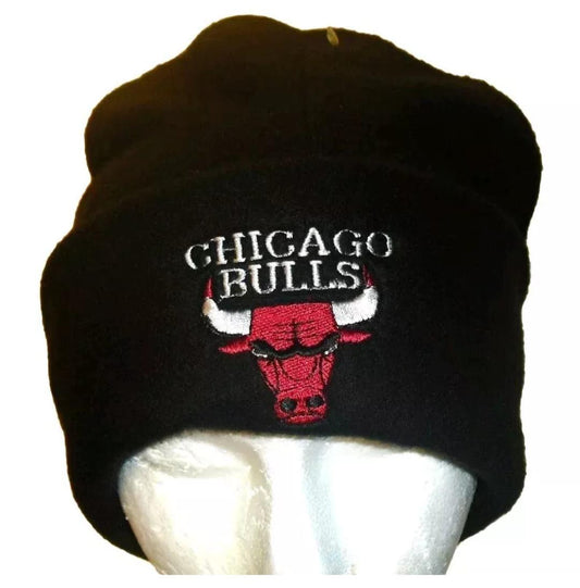 Chicago Bulls All Black Fleece 90s Vintage Mens Beanie Winter Hat New Nba