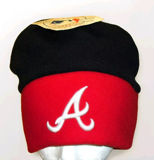 Atlanta Braves Mens Fleece Red Blue Beanie Winter hat cap New Tags Mlb