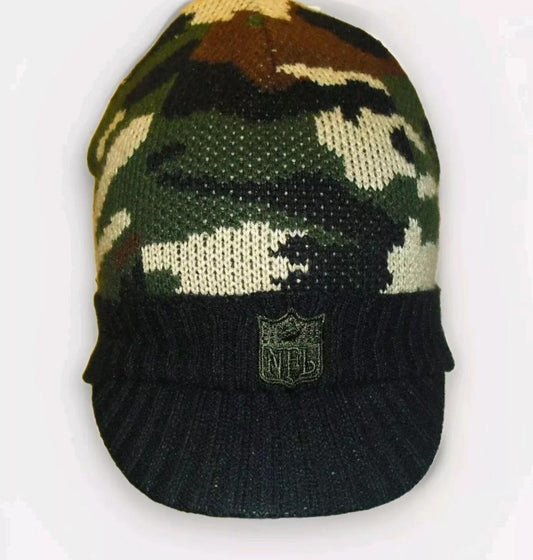 Nfl Shield Logo Reebok Mens Adult Camo Beanie Winter Hat Cap with Bill New Tags