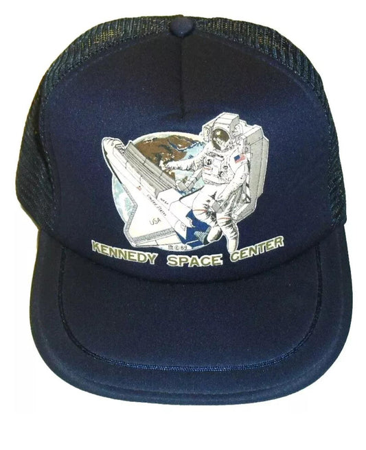 Kennedy Space Center Astronaut Vintage 80s 90s Mens Mesh Trucker Snapback hat