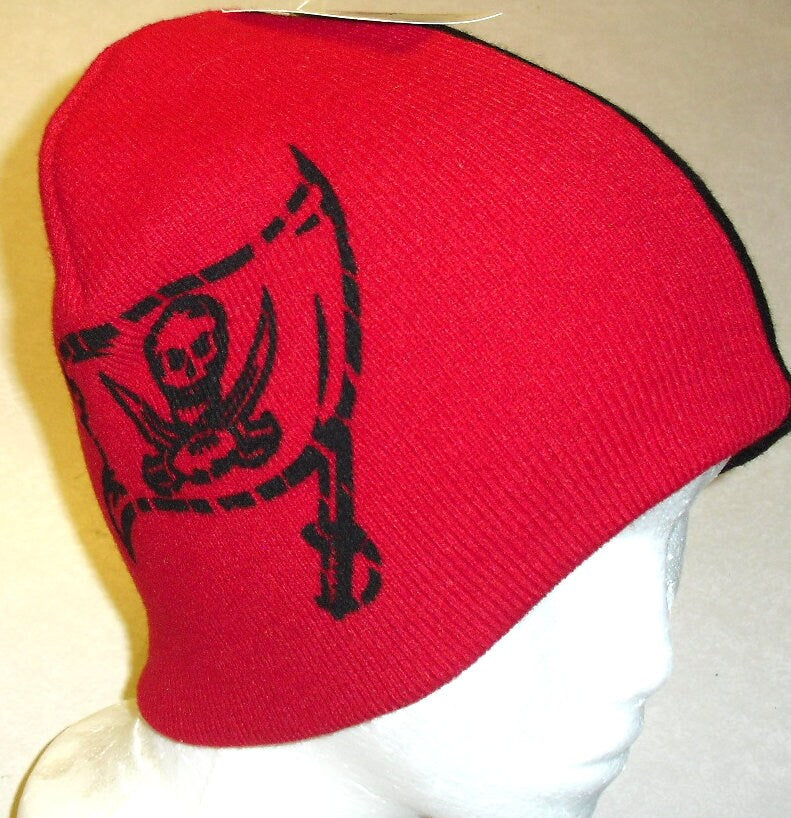 Tampa Bay Buccaneers Mens Adult Red Black Beanie Winter Hat New Nfl