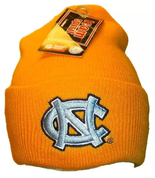 North Carolina Tar Heels 90s Vintage Yellow Mens Beanie Winter Hat New