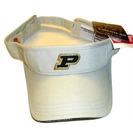 Purdue Boilermakers Mens Adult Visor hat Light Tan Color P Logo New Tags Ncaa