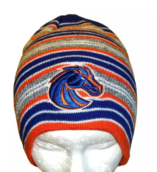 Boise State Broncos Zephyr Mens Adult Stripes Beanie Winter Hat Cap New Ncaa