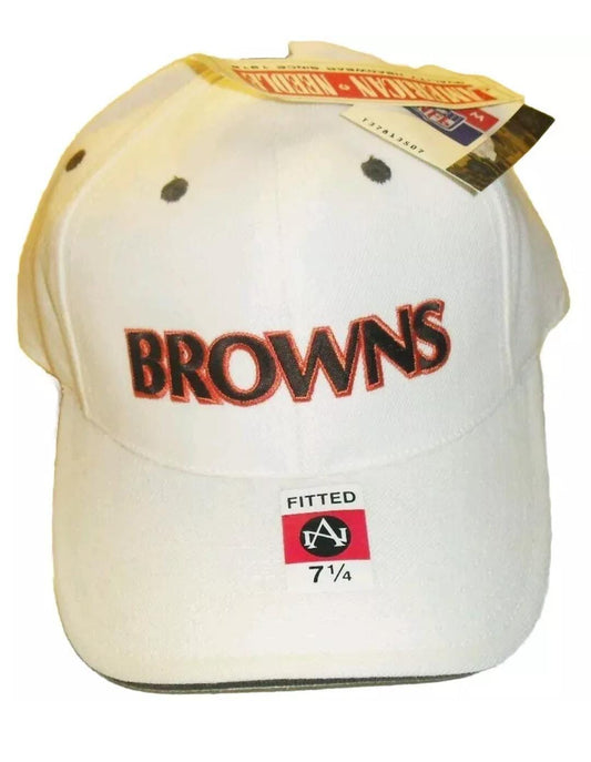 Cleveland Browns All White American Needle VIntage 90s Fitted hat sz. 7 1/4 New Nfl