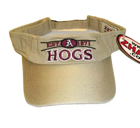 Arkansas Razorbacks Hogs Established 1871 Mens Zephyr Visor hat cap Ncaa New