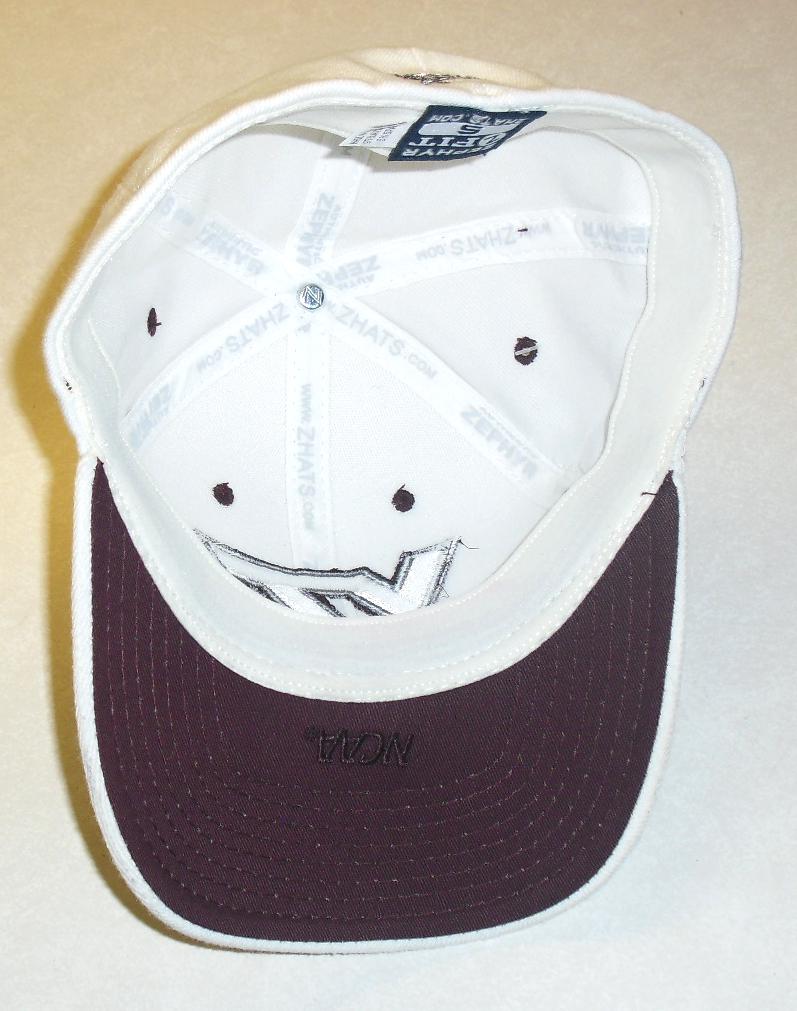 Virginia Tech Hokies Zephyr Mens White Stretch Fit One Fit hat sz. Small New