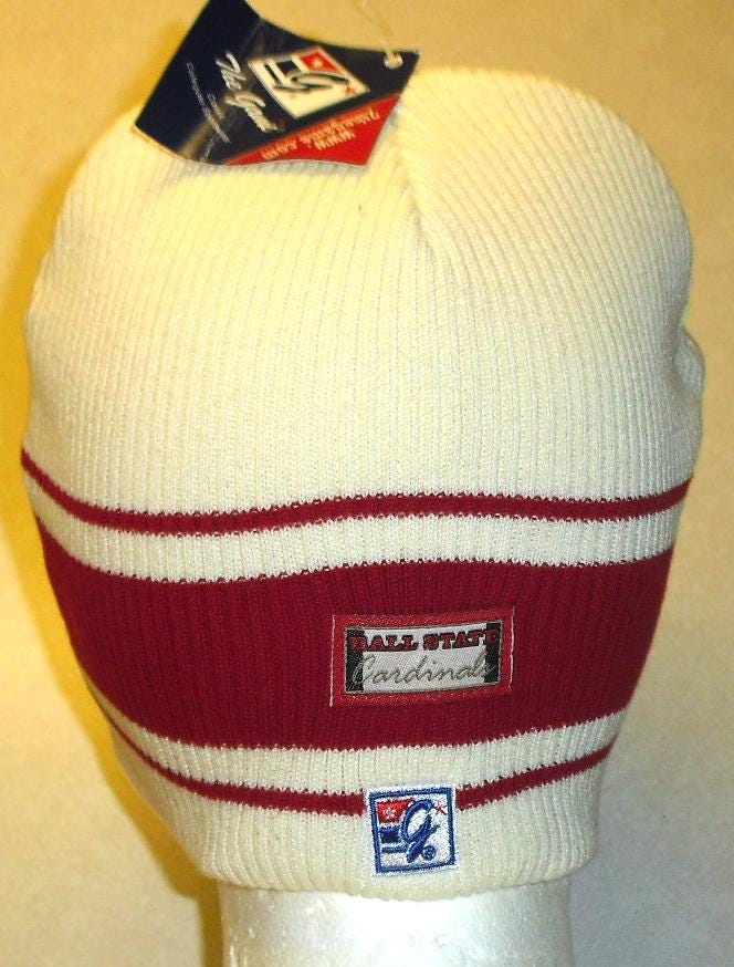 Ball State Cardinals The Game Mens Adult Winter Beanie hat cap New Tags Ncaa