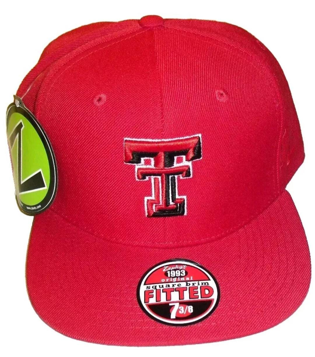 Texas Tech Red Raiders Zephyr Mens Red Fitted hat sz. 7 3/8 New Ncaa