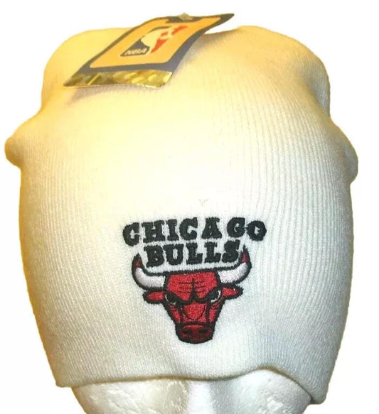 Chicago Bulls Mens Adult Beanie White Winter Hat New Tags Nba