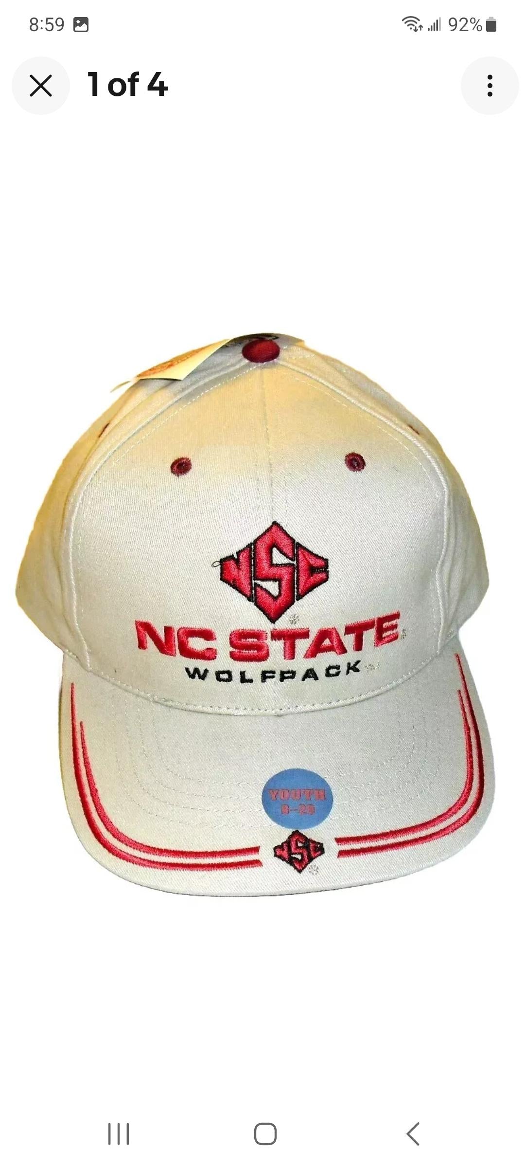 Nc State Wolfpack Kids Youth Adjustable Strapback hat cap New Tags Ncaa