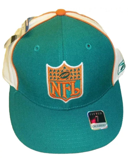 Miami Dolphins NFL shield logo Reebok Fitted Hat sz. 7 NFL New