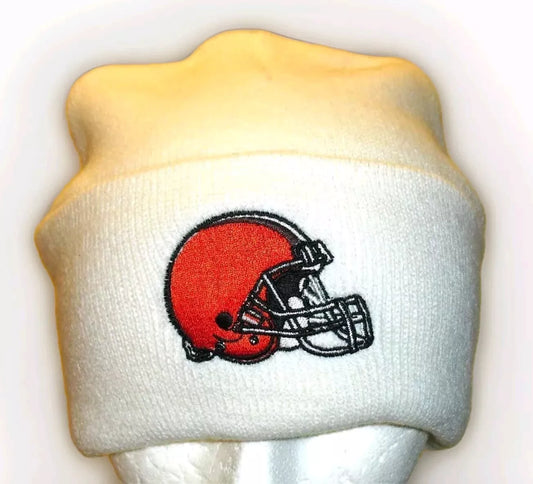 Cleveland Browns Mens Adult White Cuffed Cuff Beanie Winter Hat cap New Nfl