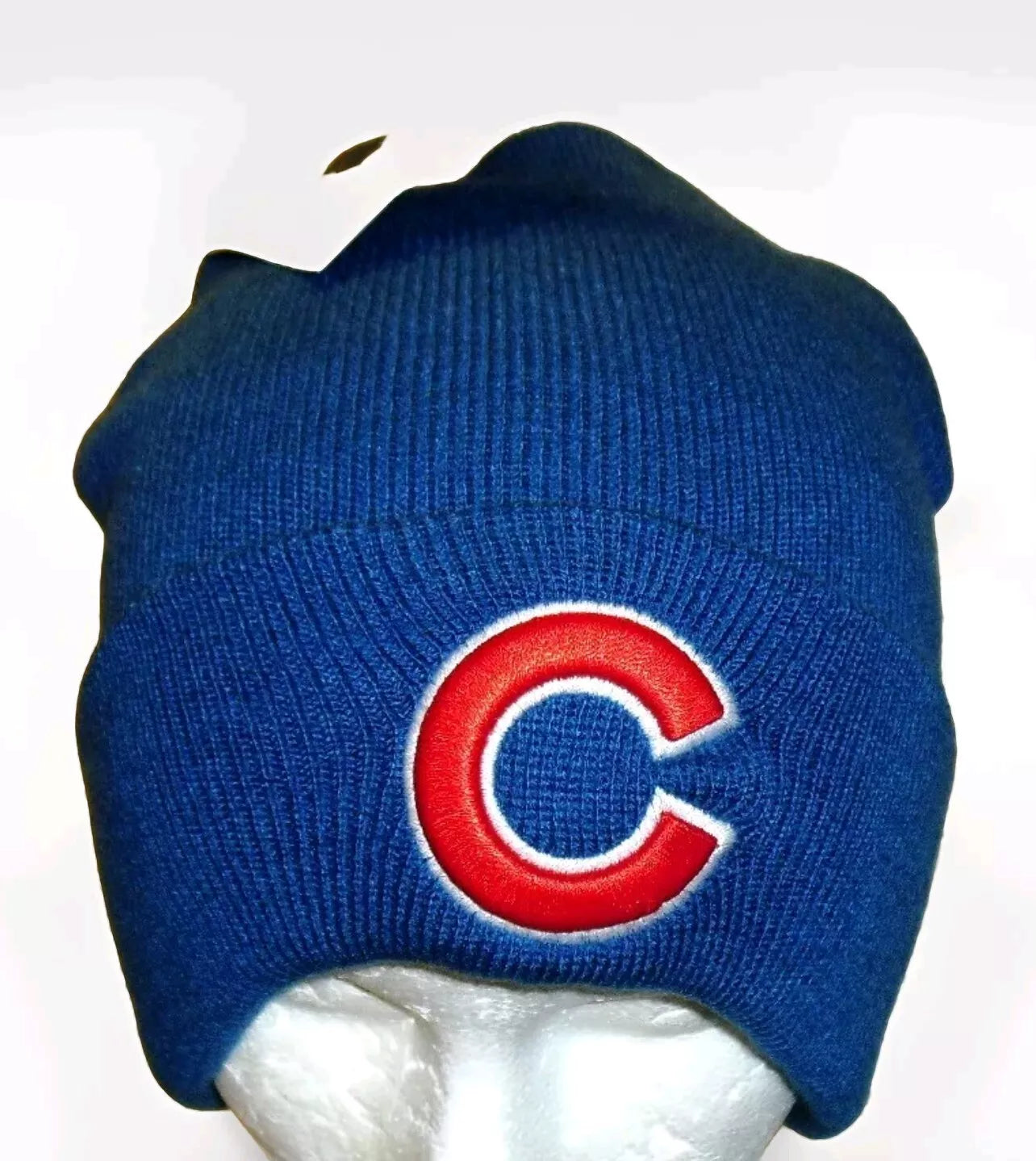 Chicago Cubs 90s Vintage Mens Blue Beanie Winter Cuffed hat cap New Tags Mlb