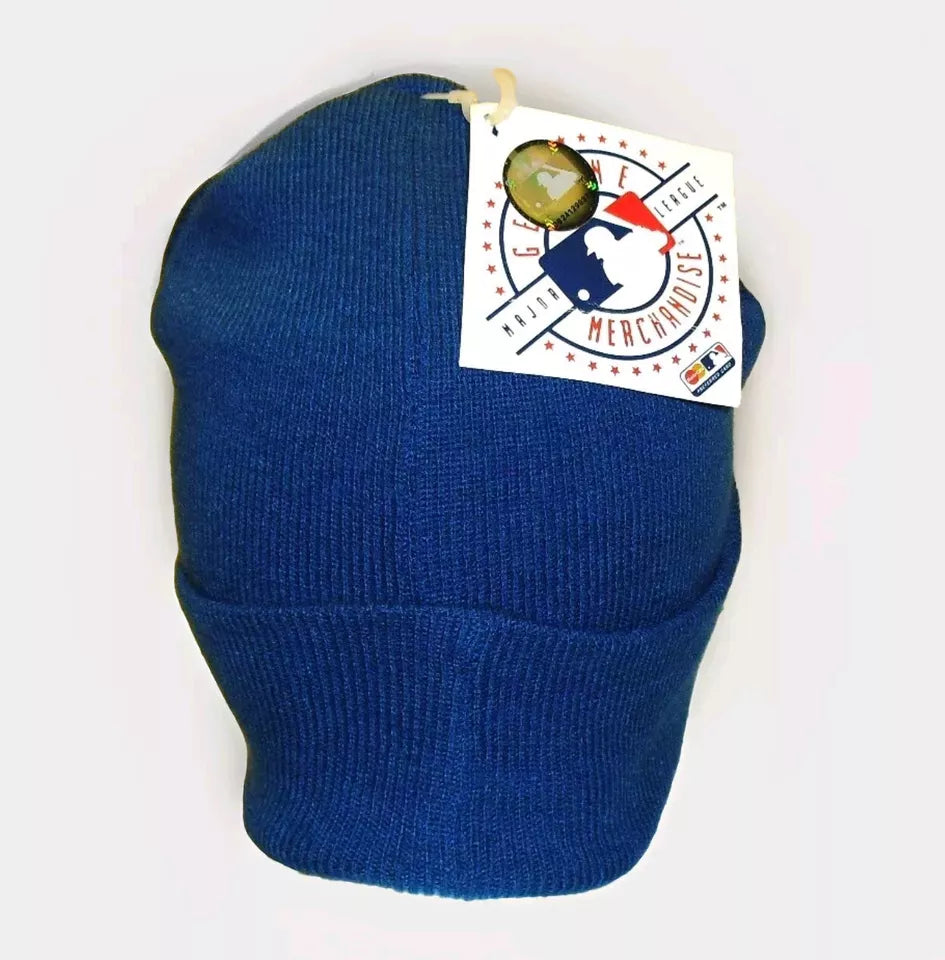 Chicago Cubs 90s Vintage Mens Blue Beanie Winter Cuffed hat cap New Tags Mlb