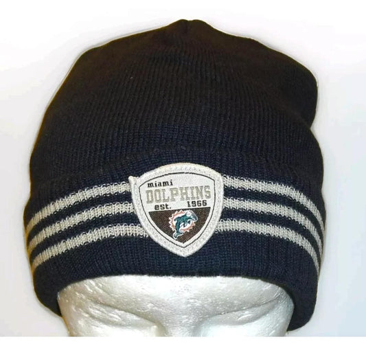 Miami Dolphins Mens Adult Established 1966 Logo Beanie Winter Hat Cap New Nfl