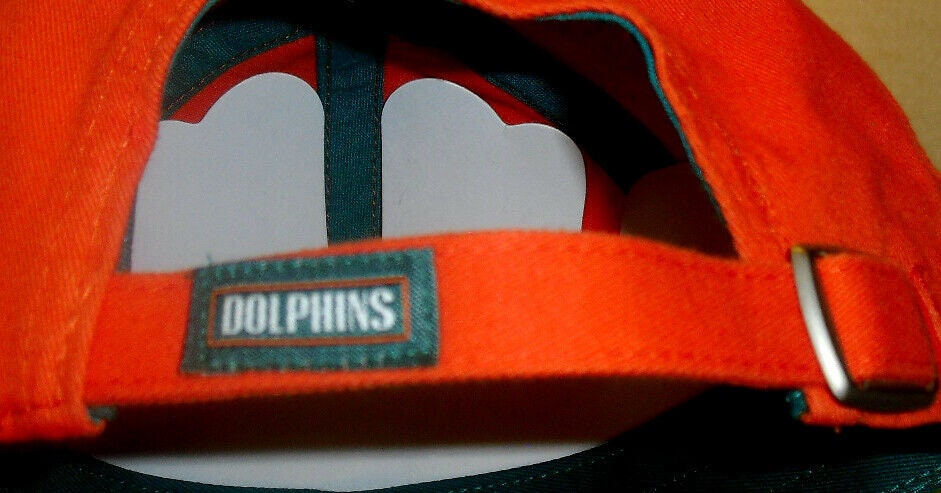 Miami Dolphins Football All Orange Adult Adjustable Strapback Dad hat New Nfl