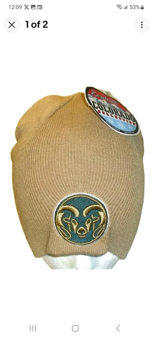 Colorado State Rams Mens Adult Gold Zephyr Winter Hat Beanie New Ncaa