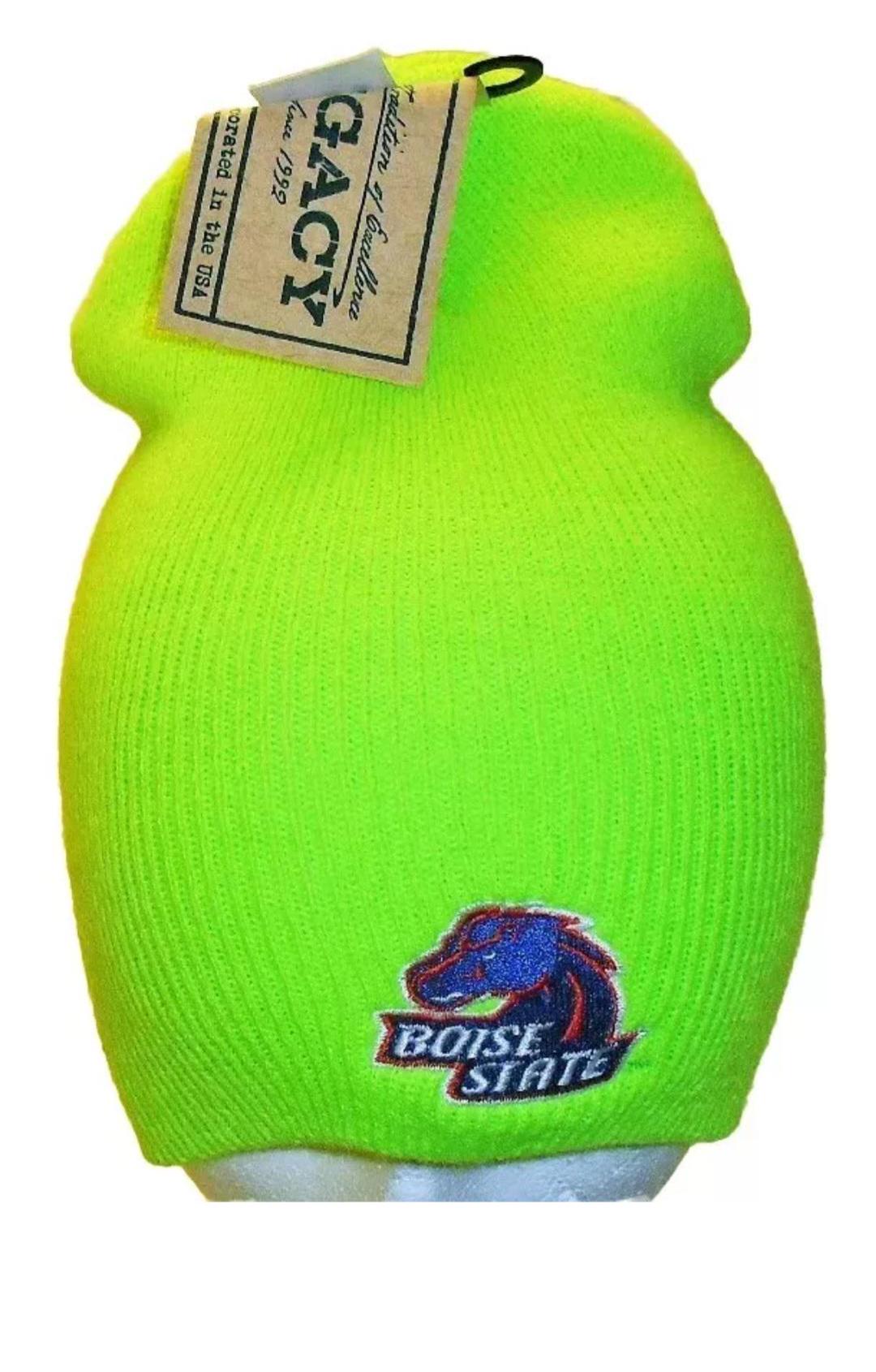 Boise State Broncos Mens Adult Lime Green Winter Hat Beanie New Ncaa College