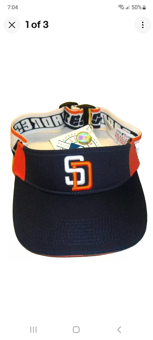 San Diego Padres Mens Vintage 90s Original Visor Hat New Mlb Strap