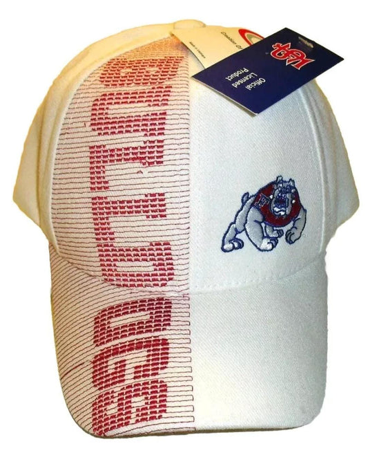 Fresno State Bulldogs 90s Vintage Mens Adjustable Strapback White hat New Ncaa