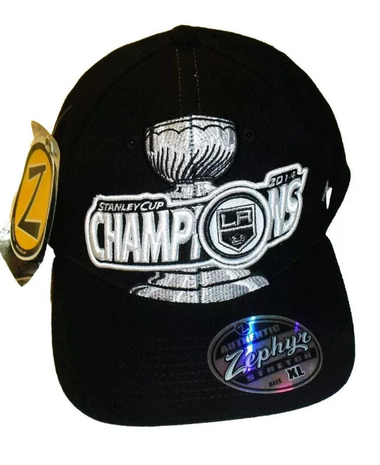 Los Angeles Kings 2014 Champions Champs Mens Zephyr Stretch Fit hat sz. XL New