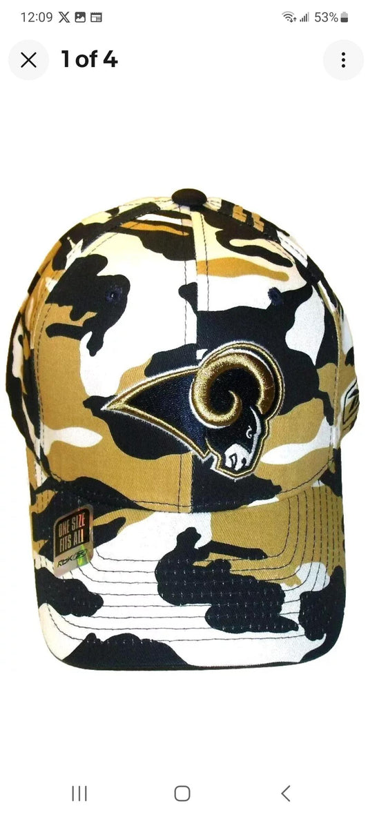 Los Angeles Rams Camo Camouflage Reebok Adult Stretch Fit One hat New Nfl