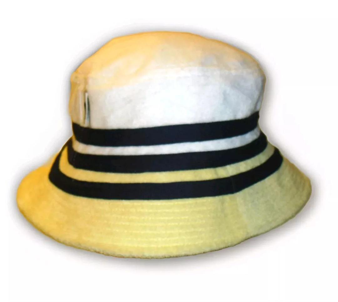 Adidas Stripes Vintage 90s Style Mens One Size Bucket Hat New White Blue Yellow