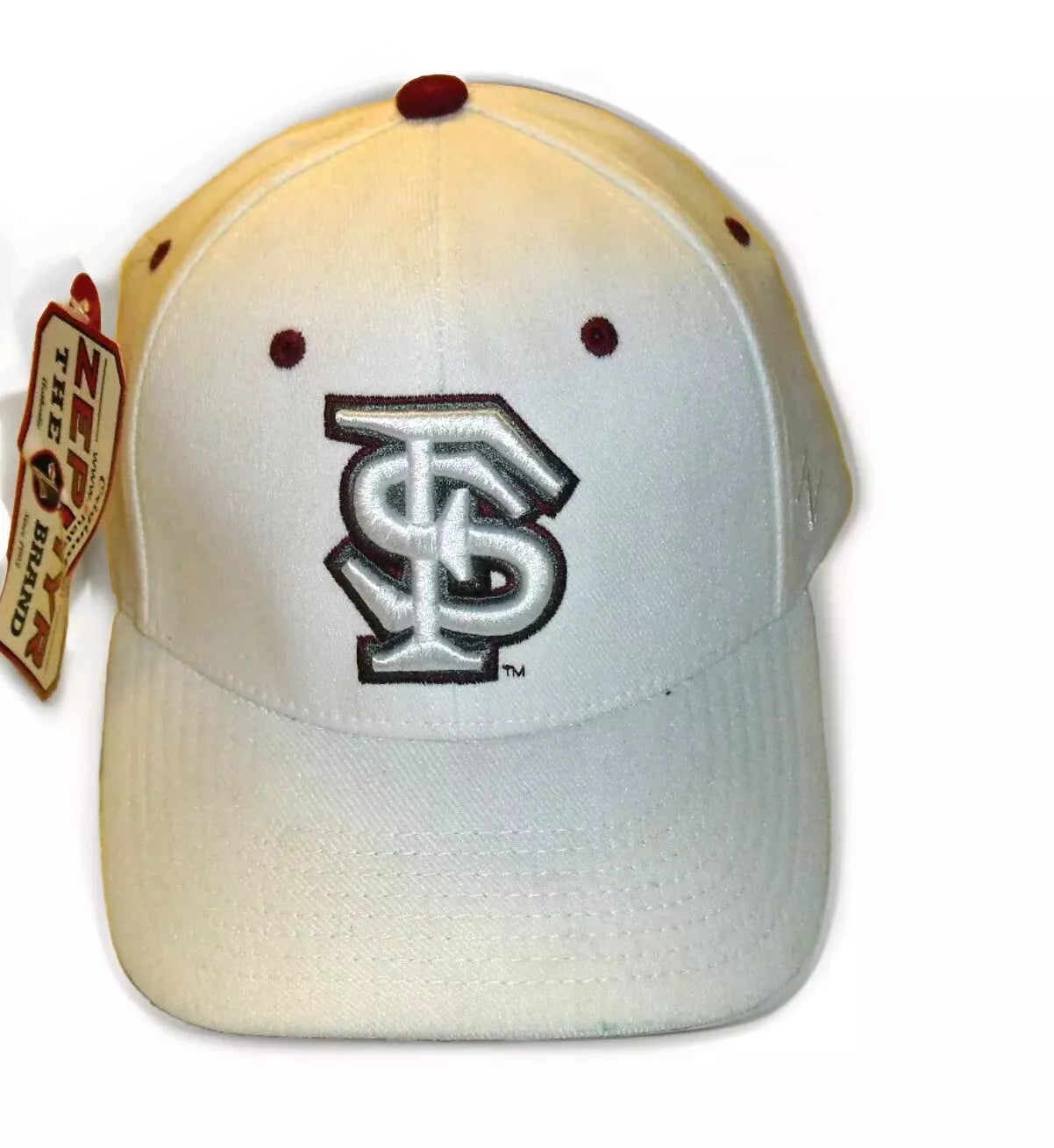 Florida State Seminoles Mens Zephyr White Stretch One Fit hat sz. Medium/Large