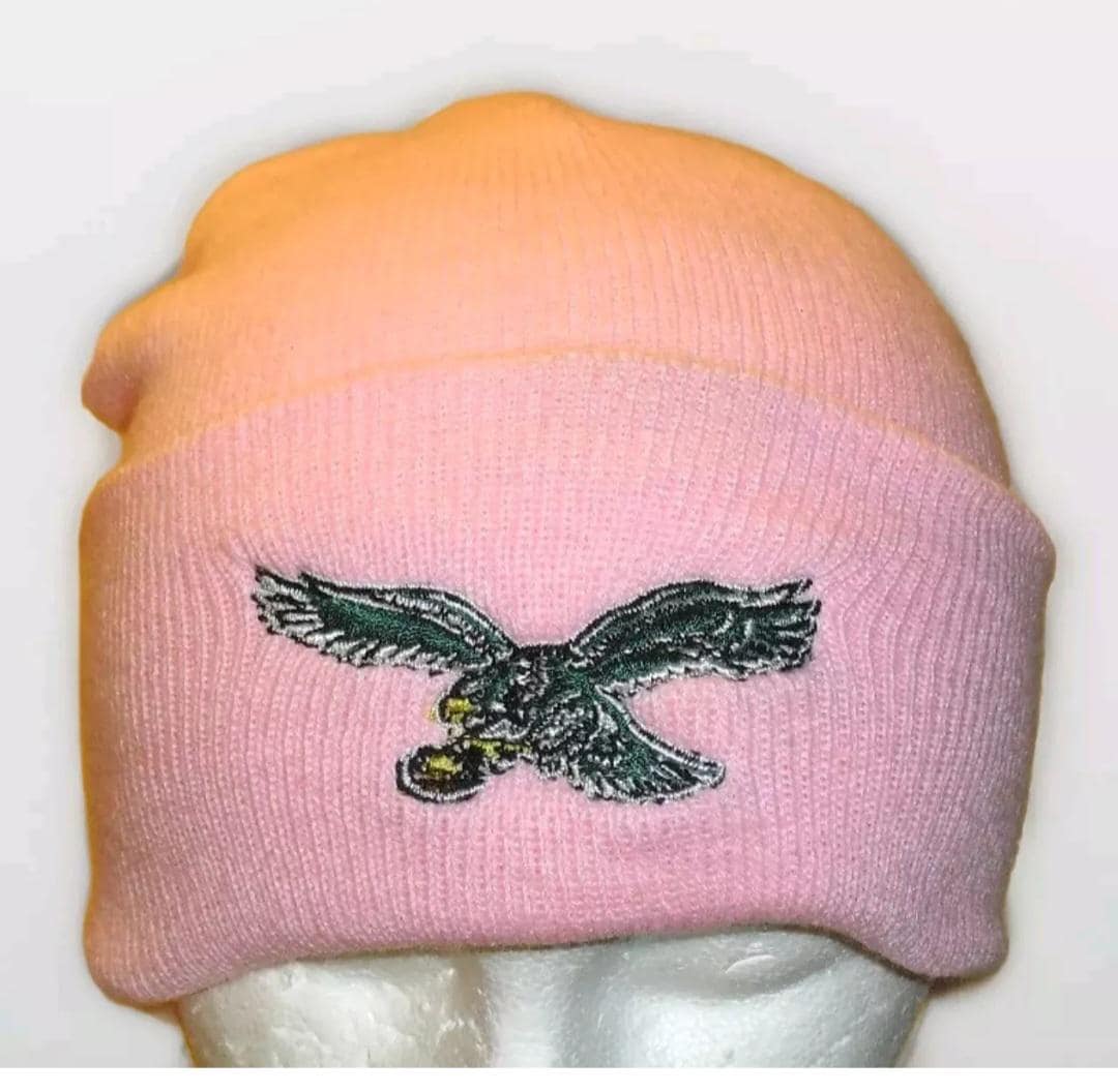 Philadelphia Eagles Womens All Pink Beanie Winter Hat Cap New Nfl