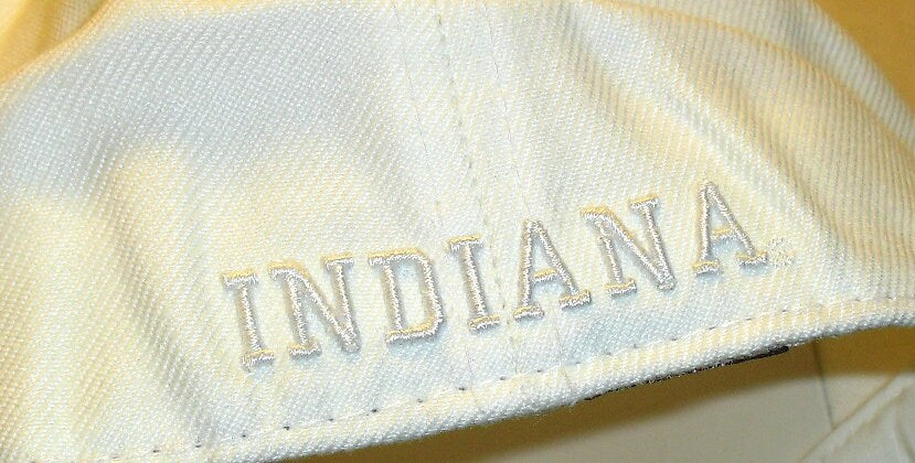 Indiana Hoosiers University All White Zephyr Fitted hat cap sz. 7 1/2 New Ncaa