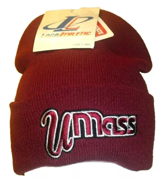 Umass Minutemen University 90s Vintage Logo Athletic Mens Beanie Winter Hat New