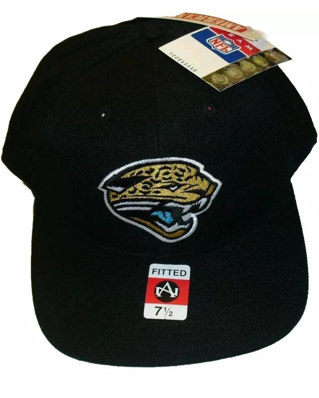 Jacksonville Jaguars Black Vintage 90s American Needle Fitted Hat sz. 7 1/2 New