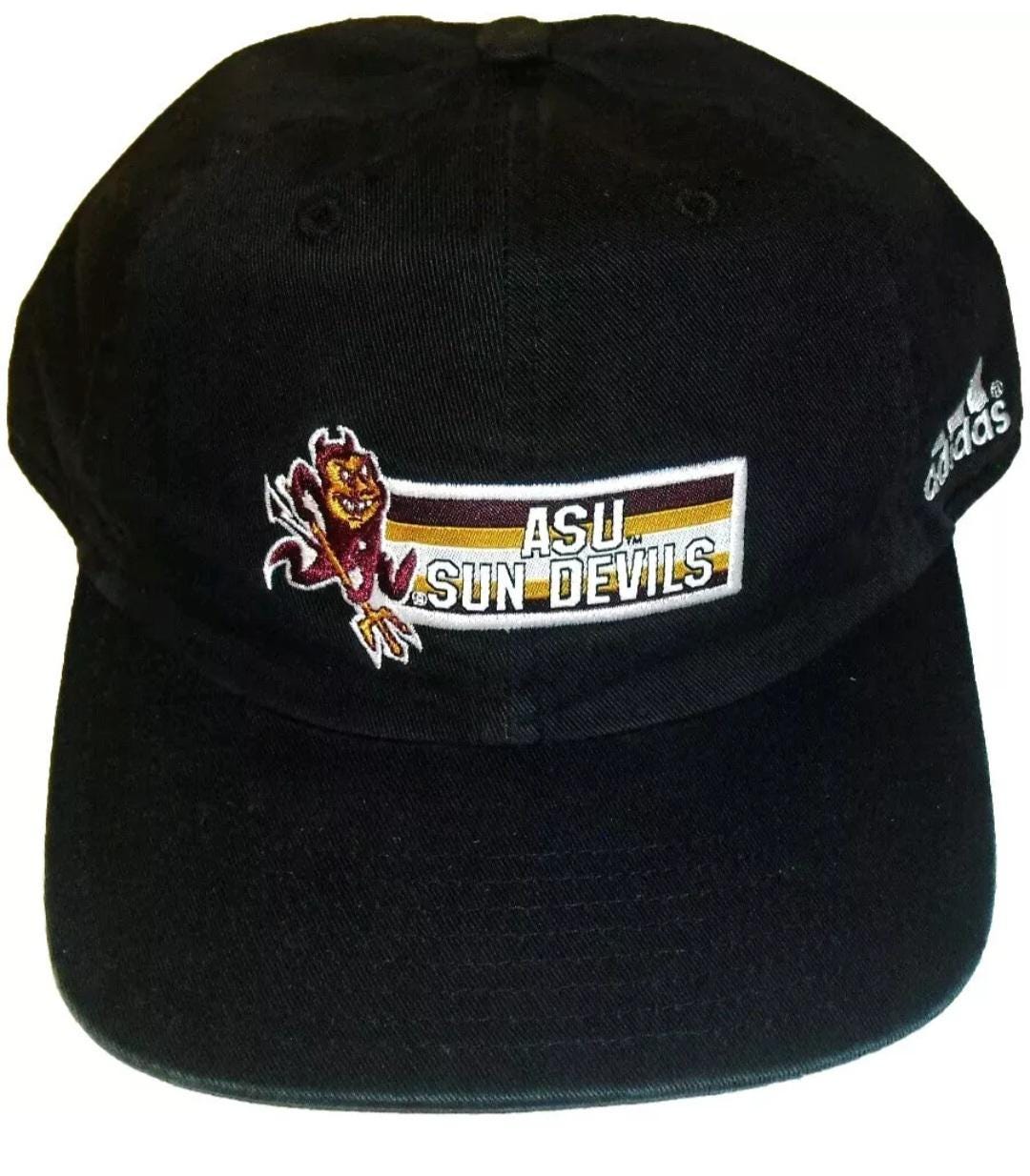 Arizona State Sun Devils All Black Adidas Adjustable Strapback hat New Dad Hat