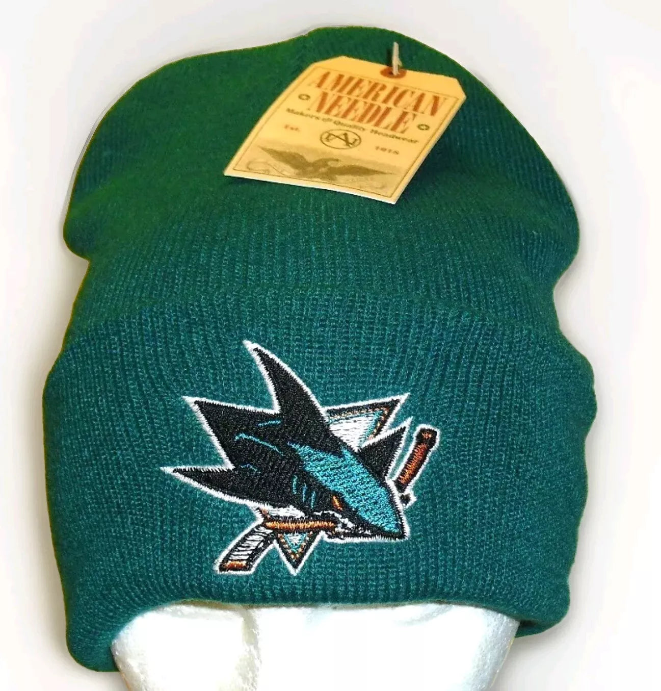 San Jose Sharks American Needle Mens Cuffed Beanie Winter Hat Cap New Tags Nhl