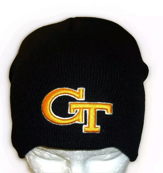 Georgia Tech Yellow Jackets Mens Black Color Adult Beanie Winter hat cap New