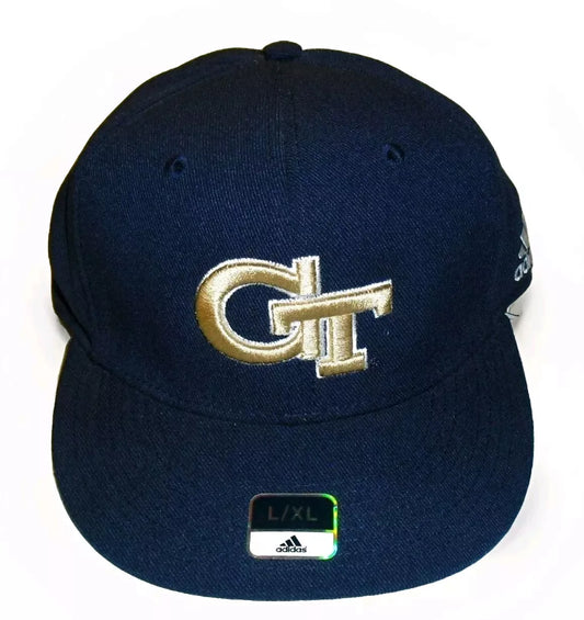 Georgia Tech Yellow Jackets Adidas Mens Stretch Fit Fitted hat cap sz. L/XL New