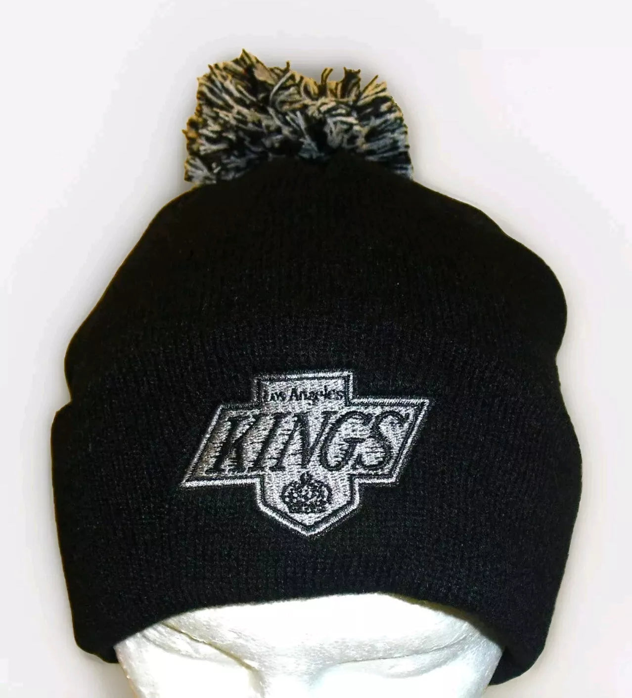 Los Angeles Kings Zephyr Mens Black Cuffed Beanie Pom Winter Hat Cap New Nhl