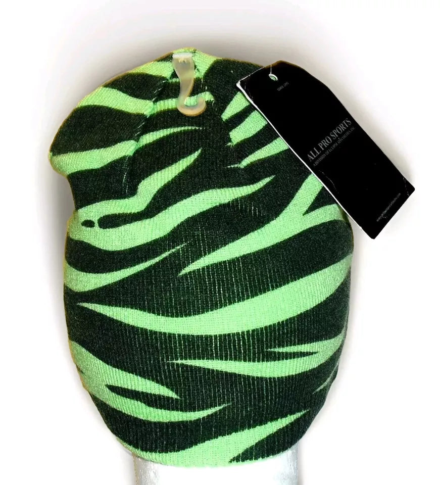 Miami Heat Mens Lime Green Black Beanie Winter Hat Cap New Tags Nba